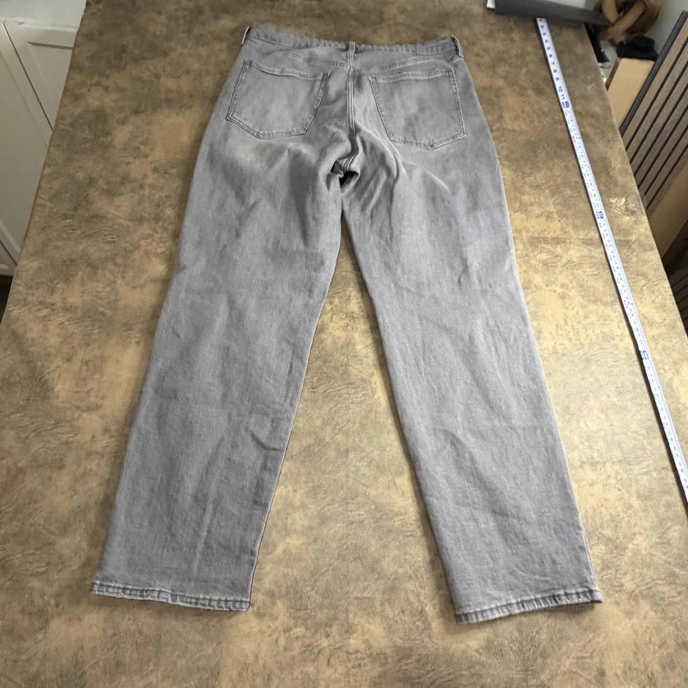 Old Navy OG Loose Jeans Womens 18 Tall Grey High Rise Distressed Pebbles Destroy - Picture 9 of 11